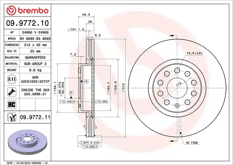 BREMBO 09.9772.10