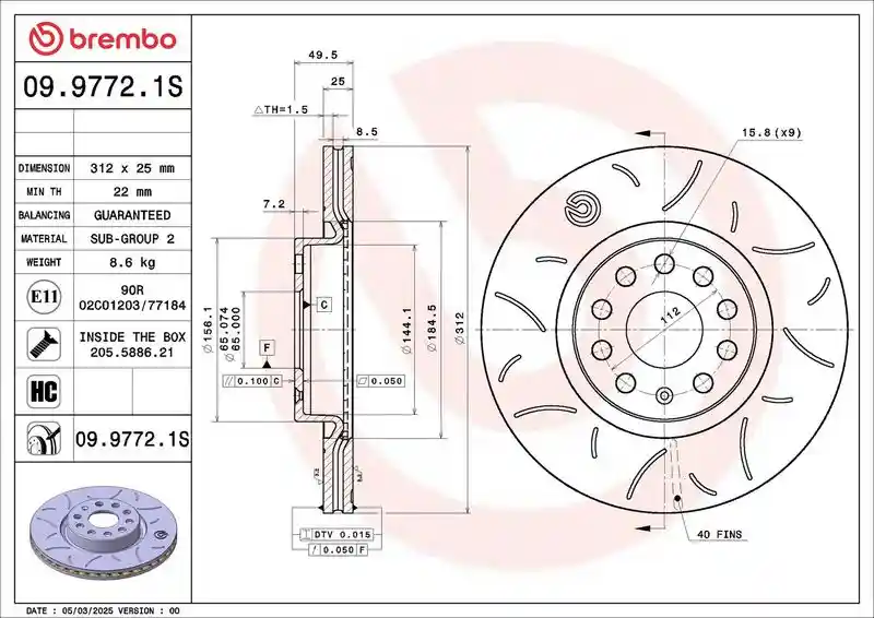 BREMBO 09.9772.1S BREMBO 09.9772.1S