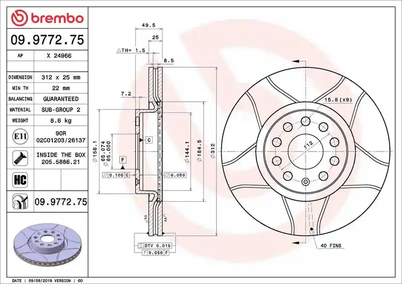 BREMBO 09.9772.75