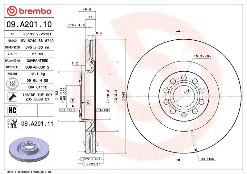 BREMBO 09.A201.11 BREMBO 09.A201.11