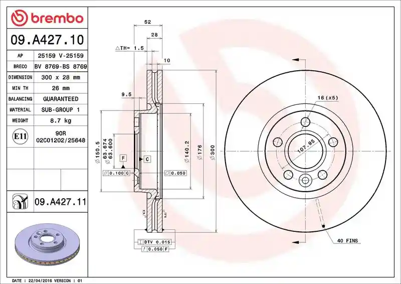 BREMBO 09.A427.10