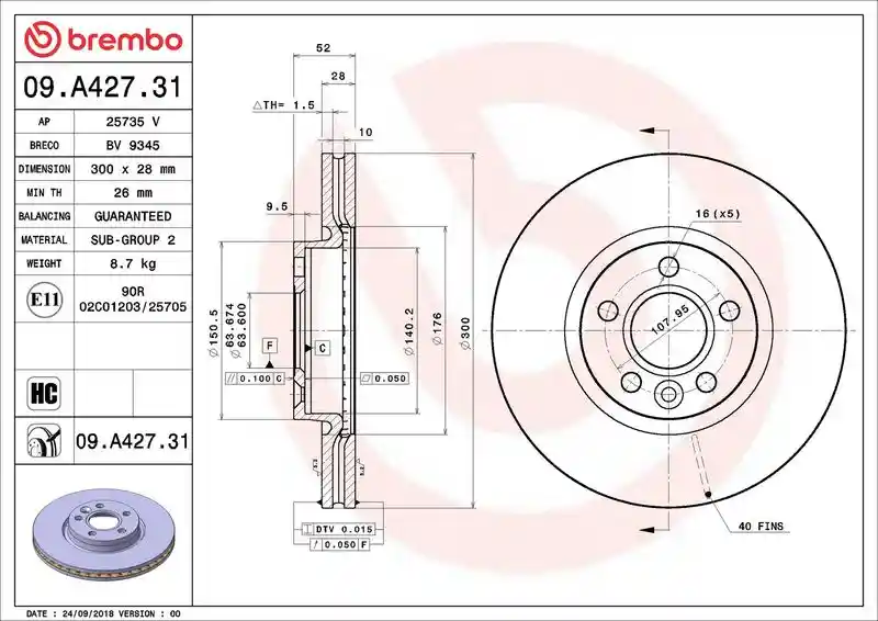 BREMBO 09.A427.31