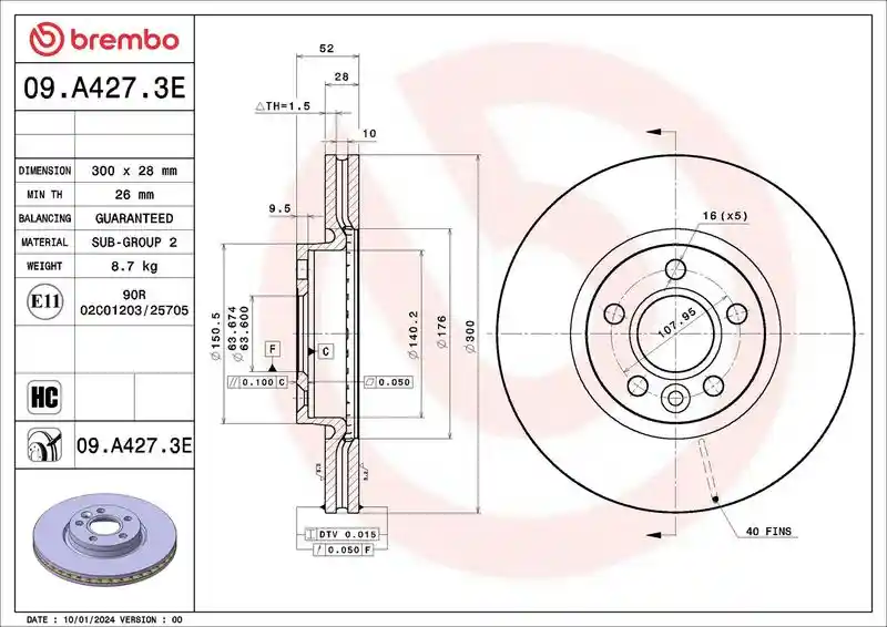 BREMBO 09.A427.3E