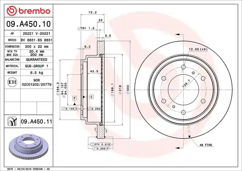 BREMBO 09.A450.10