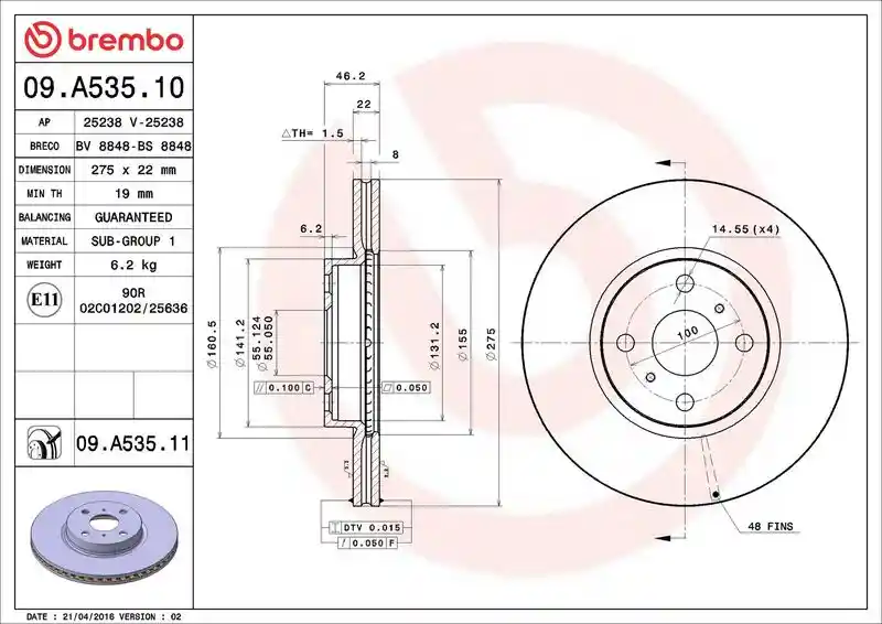 BREMBO 09.A535.11