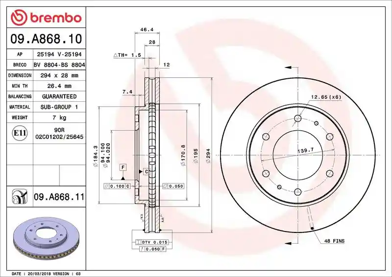 BREMBO 09.A868.10