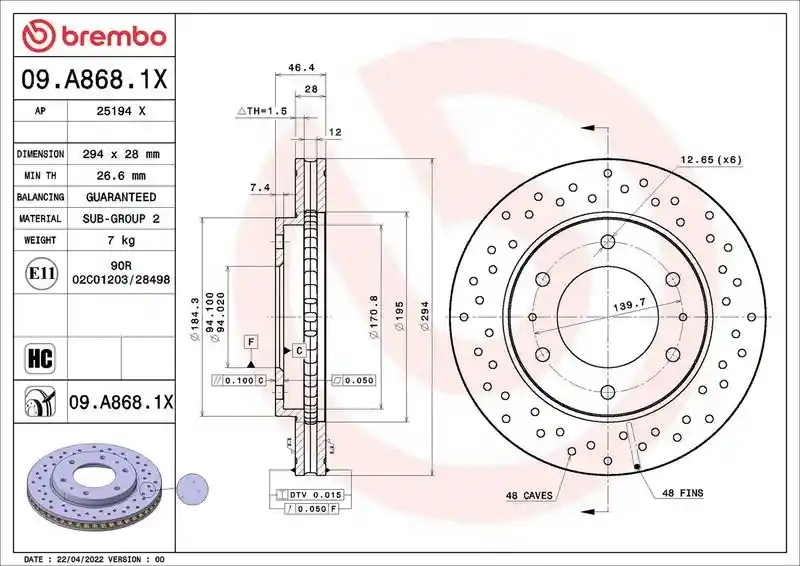 BREMBO 09.A868.1X