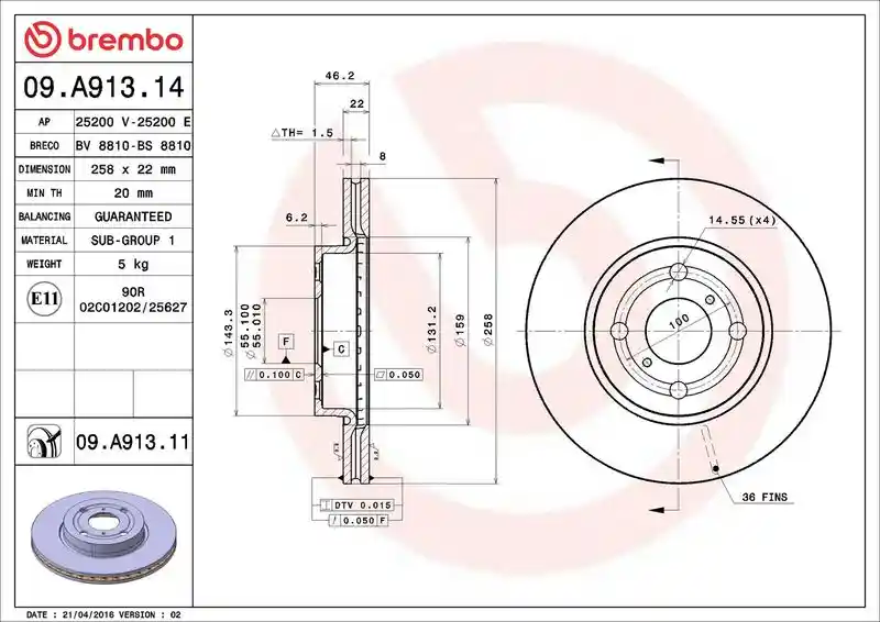 BREMBO 09.A913.11