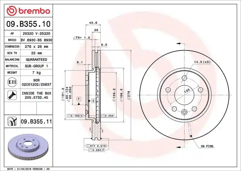 BREMBO 09.B355.11