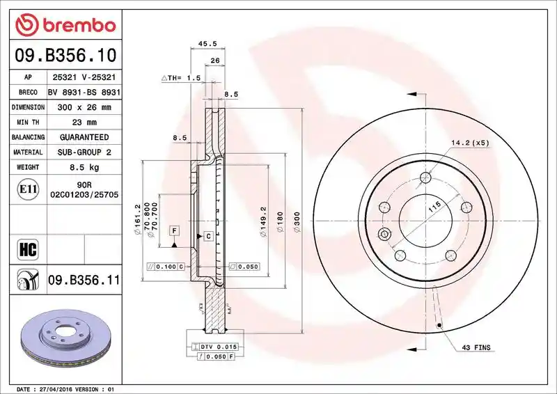 BREMBO 09.B356.10
