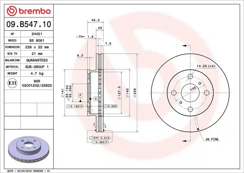 BREMBO 09.B547.10