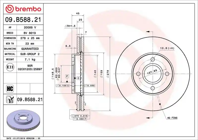 BREMBO 09.B588.21