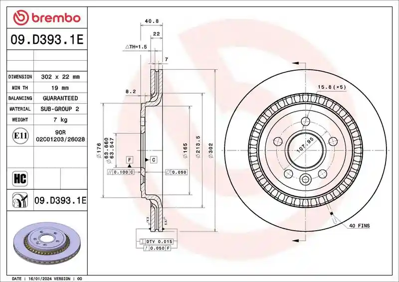 BREMBO 09.D393.1E