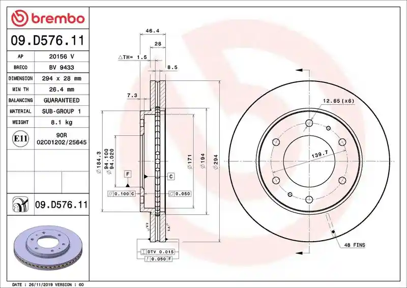 BREMBO 09.D576.11
