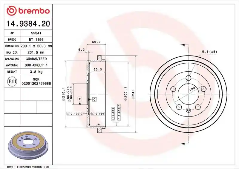 BREMBO 14.9384.20