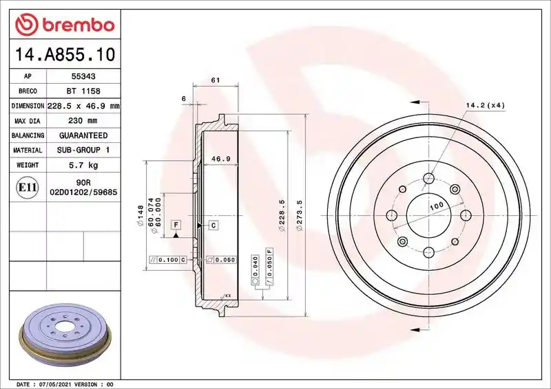 BREMBO 14.A855.10