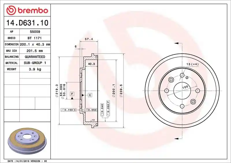 BREMBO 14.D631.10 BREMBO 14.D631.10