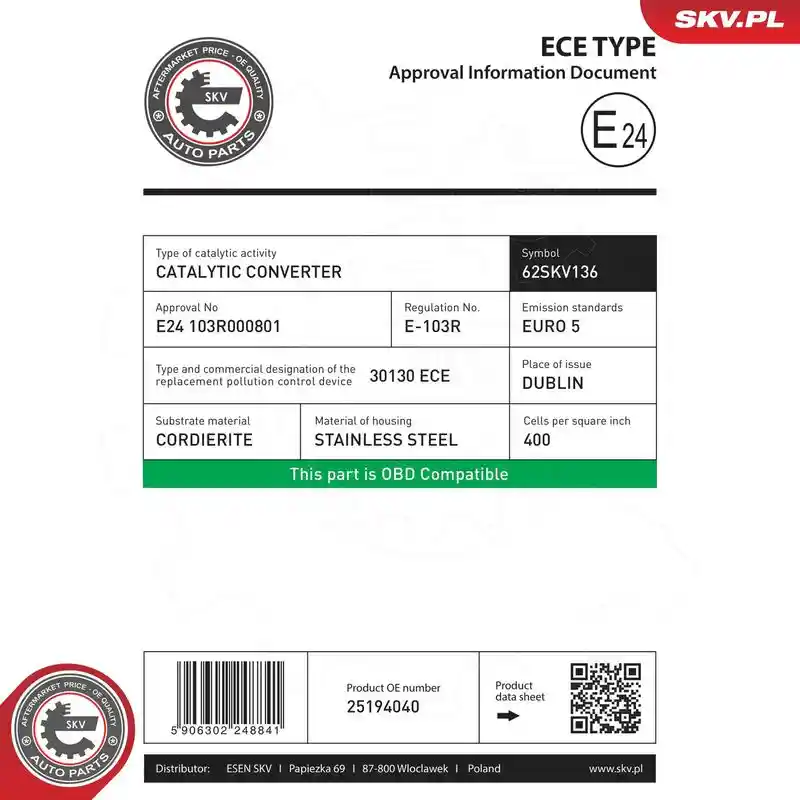 ESEN SKV 62SKV136 ESEN SKV 62SKV136