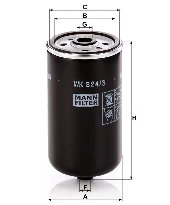 MANN-FILTER WK 824/3 MANN-FILTER WK 824/3