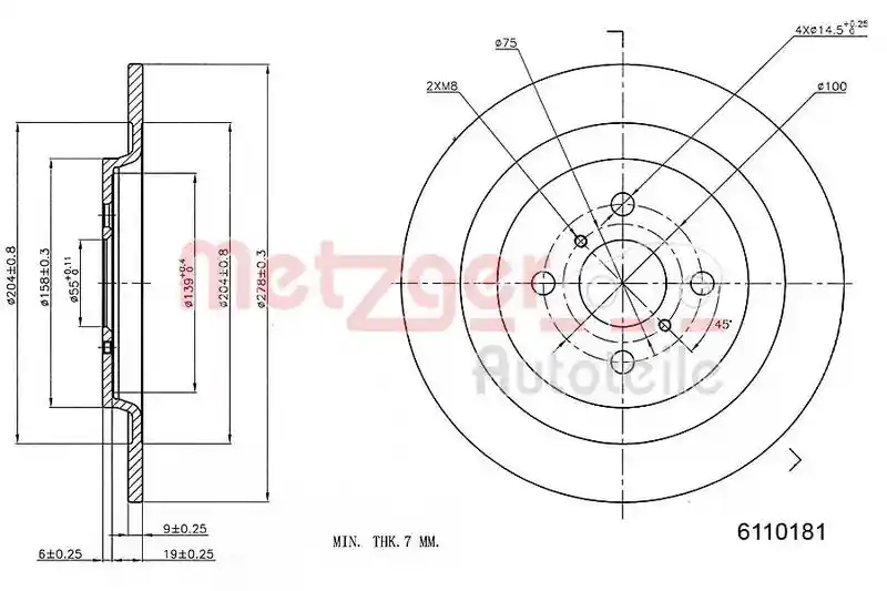 METZGER AUTOTEILE 6110181 METZGER AUTOTEILE 6110181
