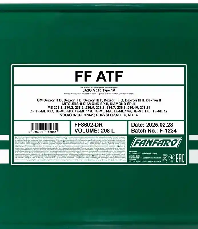 SCT - MANNOL FF8602-DR