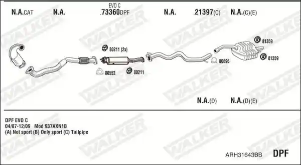 WALKER ARH31643BB