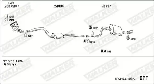 WALKER BWH03980BA