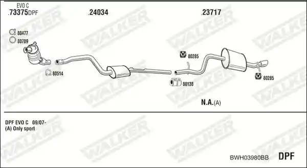 WALKER BWH03980BB