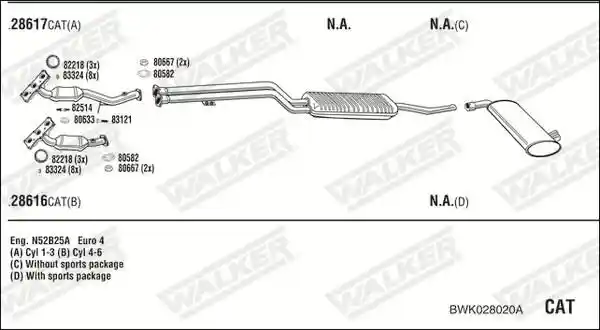 WALKER BWK028020A