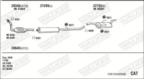 WALKER CIK134080AB