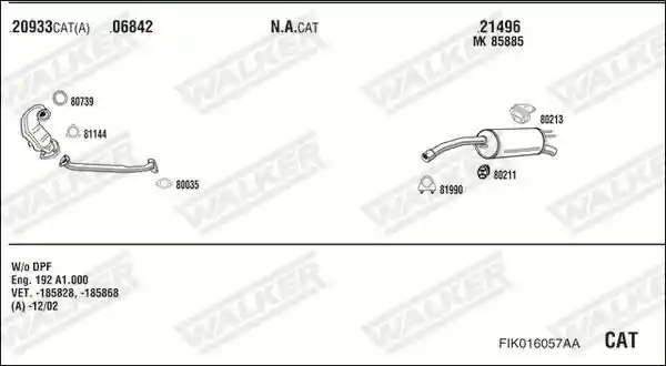WALKER FIK016057AA