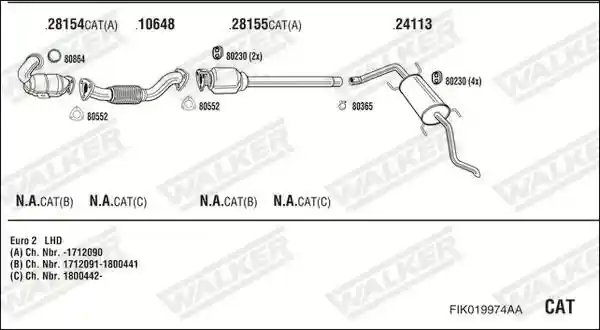 WALKER FIK019974AA