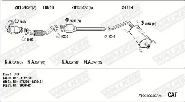 WALKER FIK019980AA