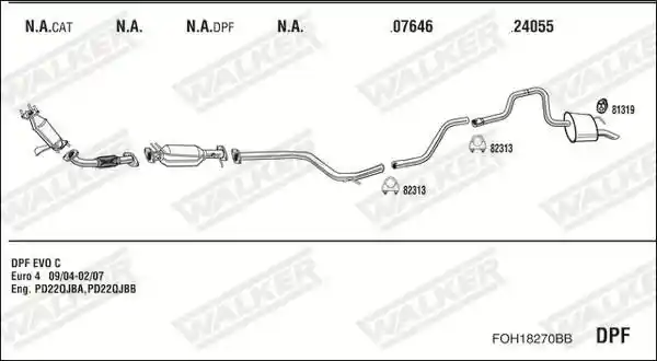 WALKER FOH18270BB