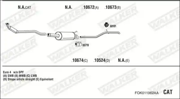 WALKER FOK011962AA