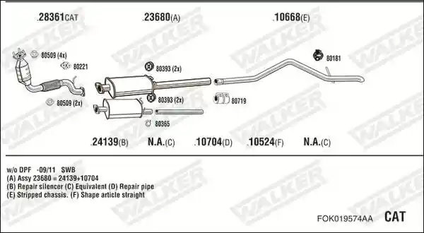 WALKER FOK019574AA