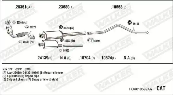 WALKER FOK019599AA