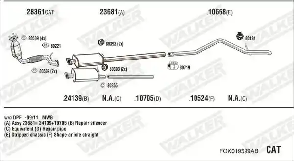 WALKER FOK019599AB