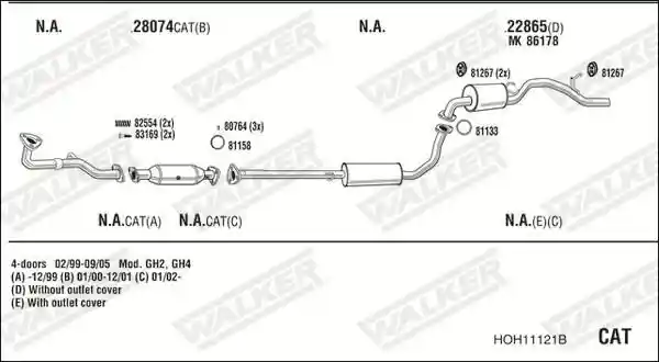 WALKER HOH11121B