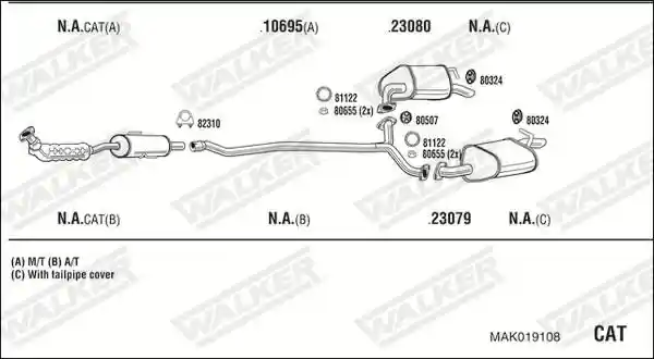WALKER MAK019108 WALKER MAK019108
