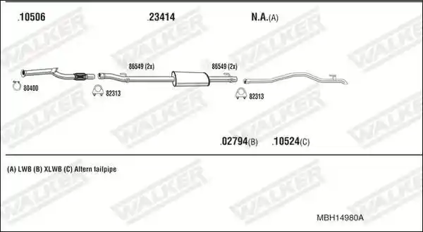 WALKER MBH14980A