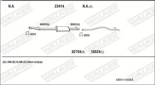 WALKER MBH14996A