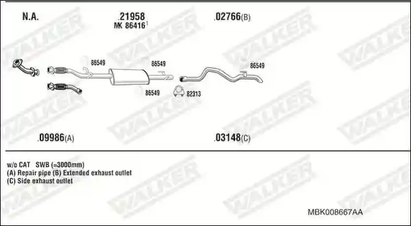 WALKER MBK008667AA