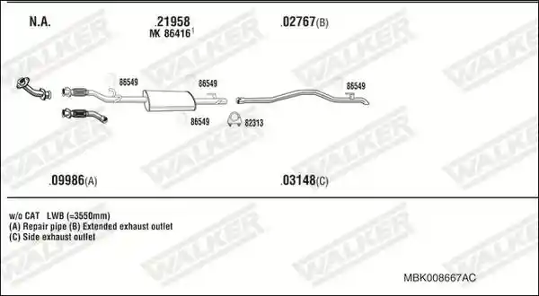 WALKER MBK008667AC