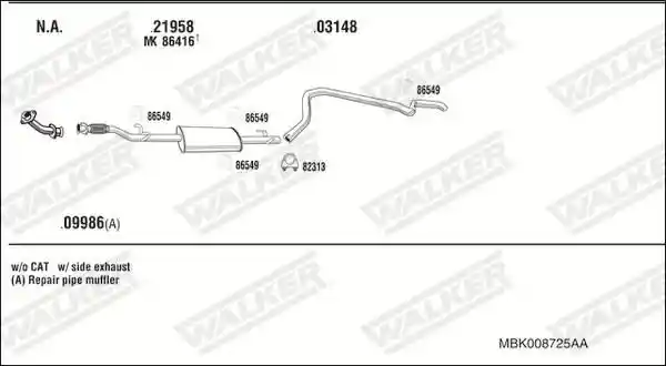 WALKER MBK008725AA