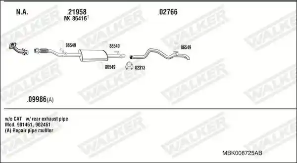 WALKER MBK008725AB