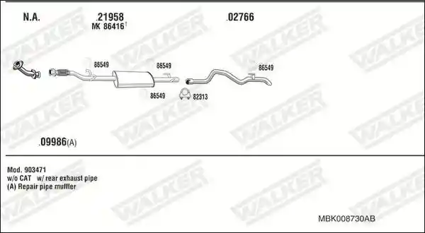 WALKER MBK008730AB