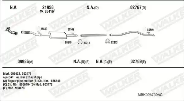 WALKER MBK008730AC