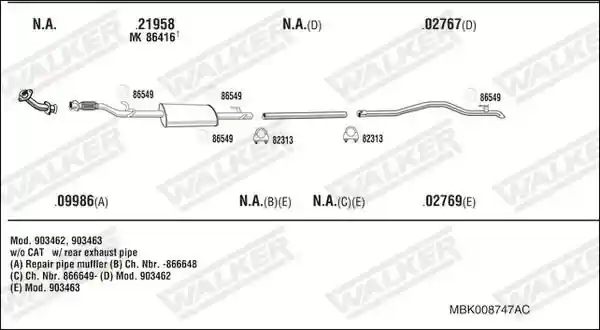WALKER MBK008747AC