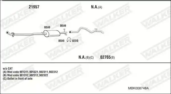 WALKER MBK008748A